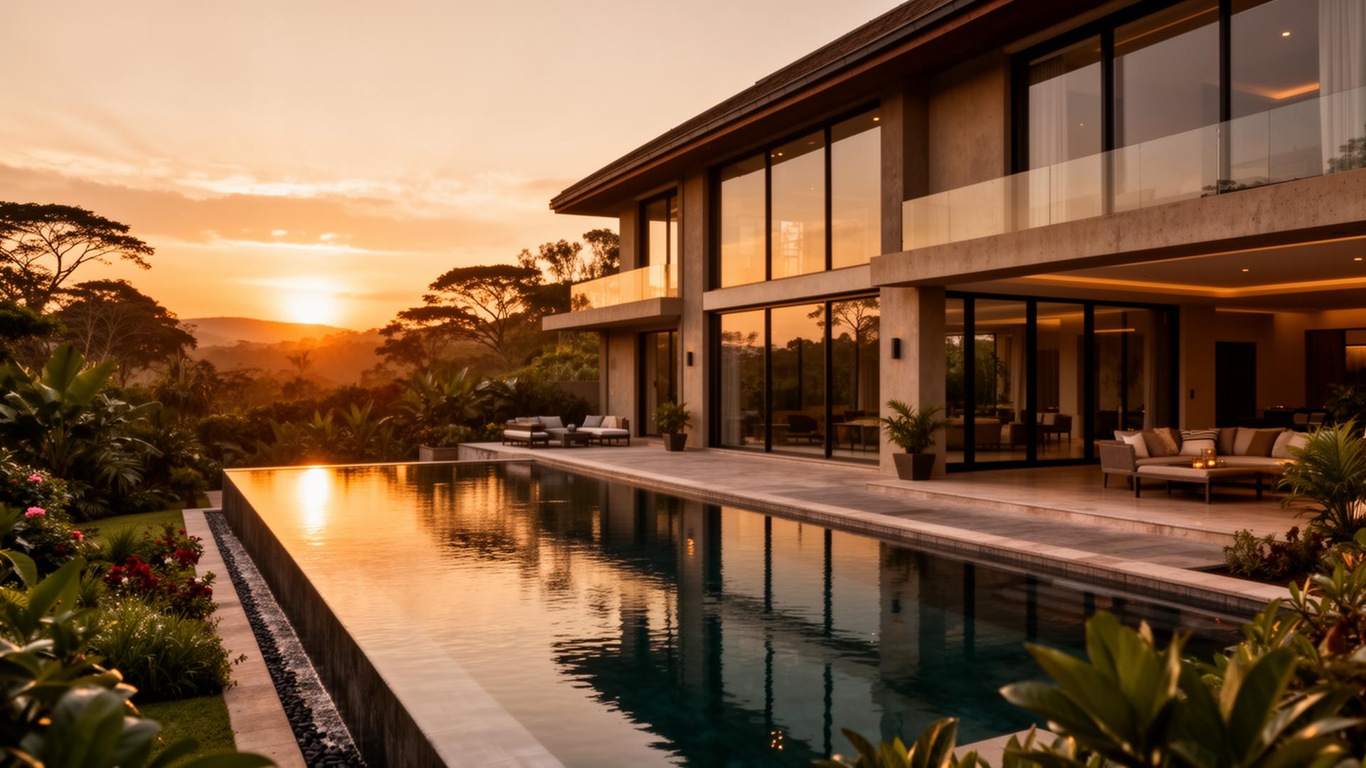 Luxury villa at golden hour in Karen, Nairobi